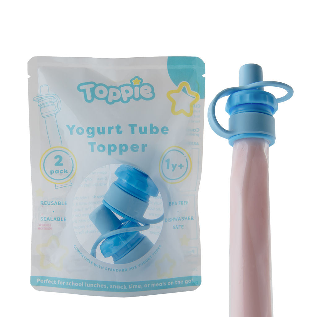 Yogurt Tube Topper by Toppie (2-pack) - for Gogurt, Stoneyfield, Sigigs, and Others | Kids Yogurt Pouch Alternative | BPA free | Dishwasher safe